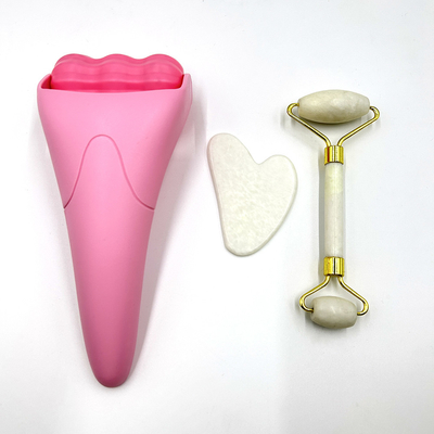 Waterdicht koelend gezicht Roller Natuurlijke Jade Roller Guasha Stone Set voor huidverjonging