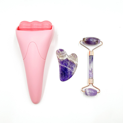 Waterdicht koelend gezicht Roller Natuurlijke Jade Roller Guasha Stone Set voor huidverjonging