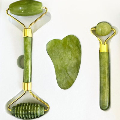 Gezichtslift Dubbelzijdige Jade Roller Massager voor natuurlijke schoonheid en gezicht liften
