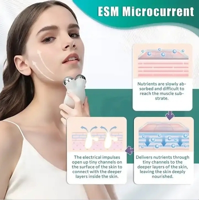 Lotion Conductie Elektrische massager voor gezichts- en nek schoonheid EMS Lifting