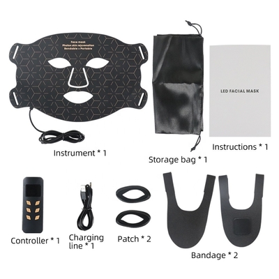 40*29.5cm LED gezichtsmasker 4 kleur licht fotonen Acne behandeling Whitening Silicone huidverzorging