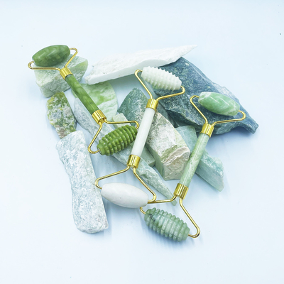 Anti-Aging Natural Stone Roze Wit Mini Gezichtshuid Custom Magnetische doos Verpakking Groene Jade Roller