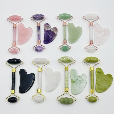 Gezicht Doelgebied 100% Natuurlijke Zwarte Jade Gezichtsrol Set met anti-zwelling effect