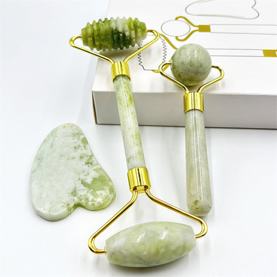 Home Jade Roller met natuurlijke Xiuyan Stone Beauty Groene Gezicht Ice Roller en Custom Box