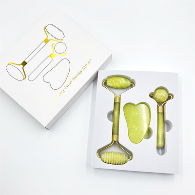 Home Jade Roller met natuurlijke Xiuyan Stone Beauty Groene Gezicht Ice Roller en Custom Box