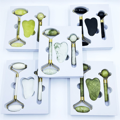 Home Jade Roller met natuurlijke Xiuyan Stone Beauty Groene Gezicht Ice Roller en Custom Box