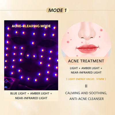 LED-masker voor gezichtstherapie met trillingen