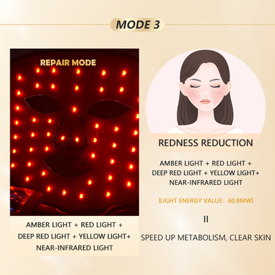 LED-masker voor gezichtstherapie met trillingen