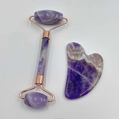 100% natuurlijke Xiuyan Stone Jade Roller Gua Sha Set voor gezichtslifting en huidversterking