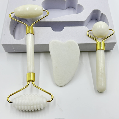 100% natuurlijke Xiuyan Stone Jade Roller Gua Sha Set voor gezichtslifting en huidversterking