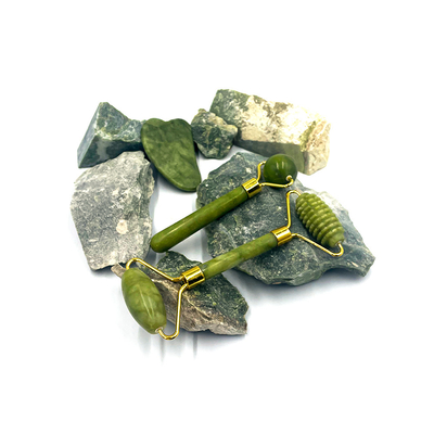 2023 nieuwste modellen Yin Yang Gua Sha Set 100% natuurlijke jade roller voor huid en gezichtsverzorging