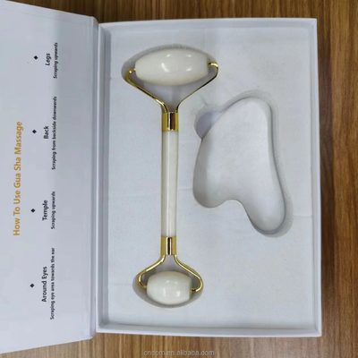 2024 Double Head Xiuyan Stone Jade Roller en Gua Sha Set voor huidverzorging Waterdicht Ja