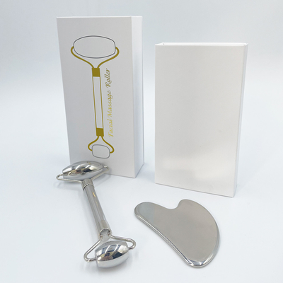 Gezichtsmassage Groen roestvrij staal Gua Sha Stone voor nek en gezicht Custom Logo Beauty