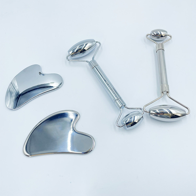 Ontspan en verlicht pijn met Custom Logo Roller Gua Sha Set Roestvrijstalen Lichaamsmassage
