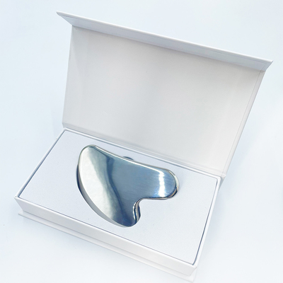 Groene gezicht gezondheidszorg massage roller Gua Sha Tool in 304 roestvrij staal met custom logo