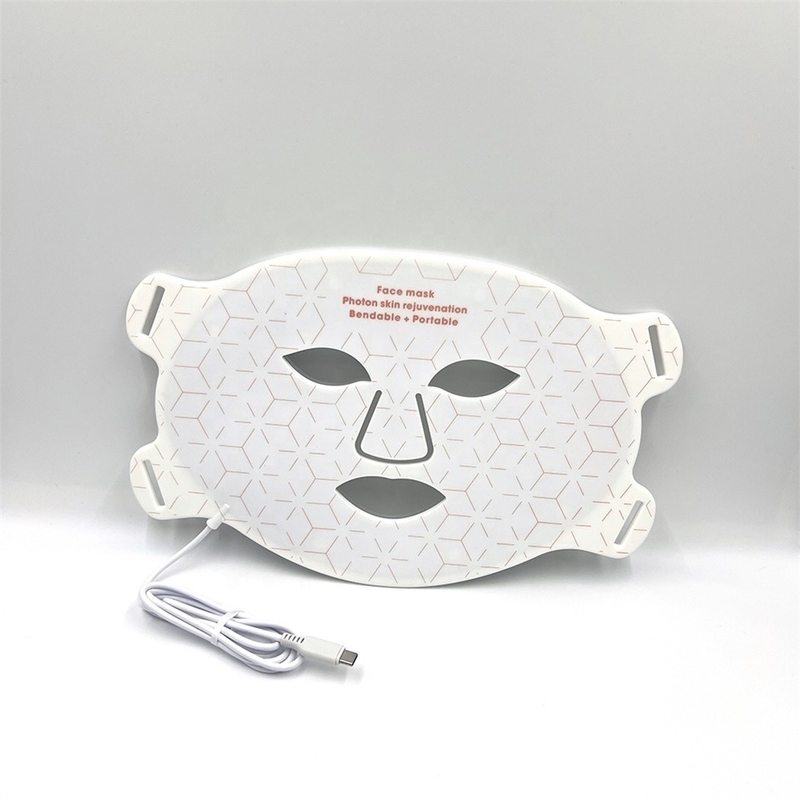 40*29.5cm LED gezichtsmasker 4 kleur licht fotonen Acne behandeling Whitening Silicone huidverzorging