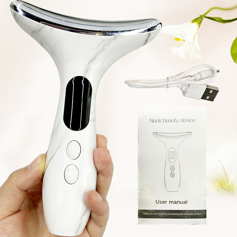 Elektrisch nekmassageapparaat met anti-aging functie 3 in 1 gezichts- en oogmassager
